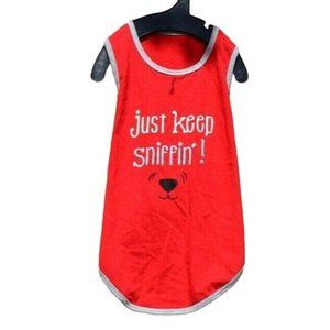 Hotel Doggy Pet, Dog Large Just Keep Sniffin'! Red Tank T-Shirt